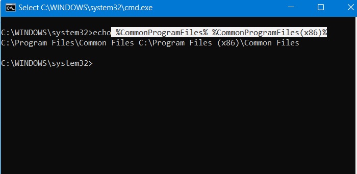 List Environment Variables Common Program Files Windows11