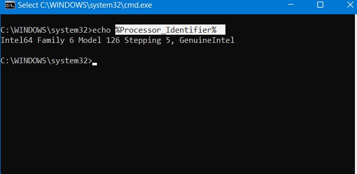 List Environment Variables Processor Identifier Windows11