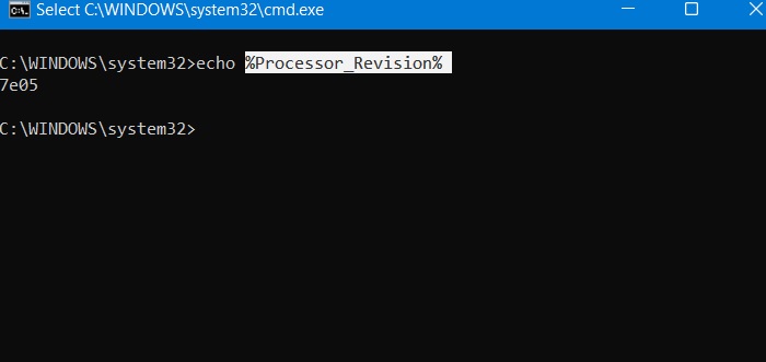 List Environment Variables Processor Revision Windows11
