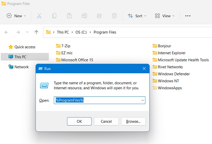 List Environment Variables Program Files Windows11