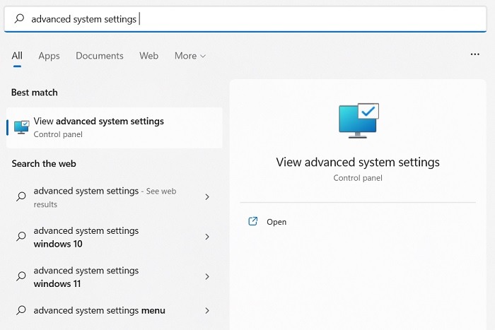 List Environment Variables View Advanced System Settings