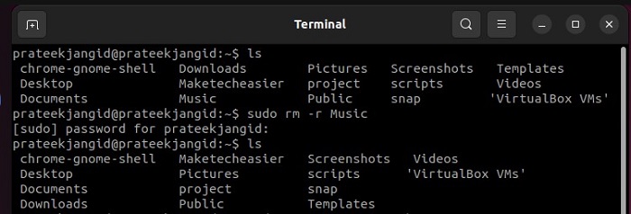 Remove A Directory With Rm Command