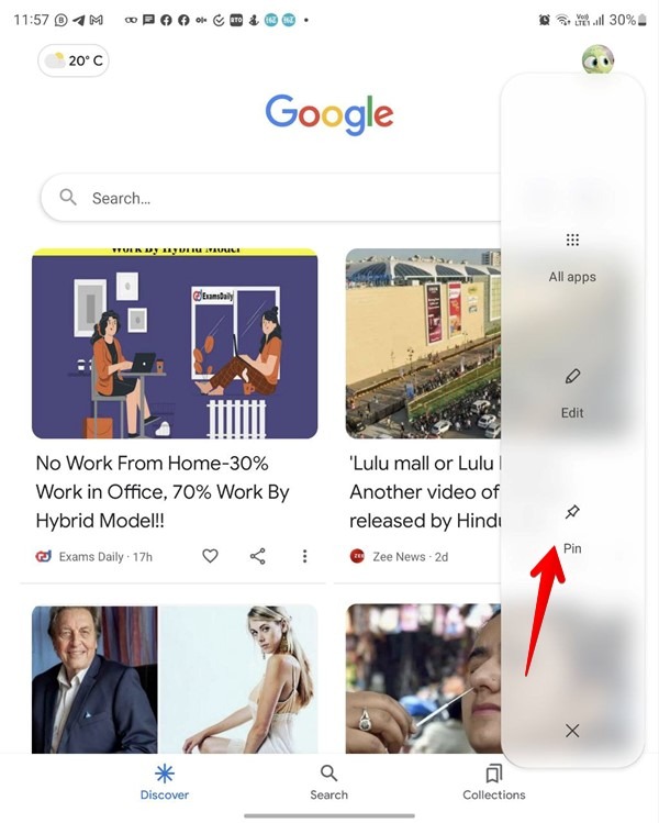 Samsung Galaxy Fold Edge Panel Pin