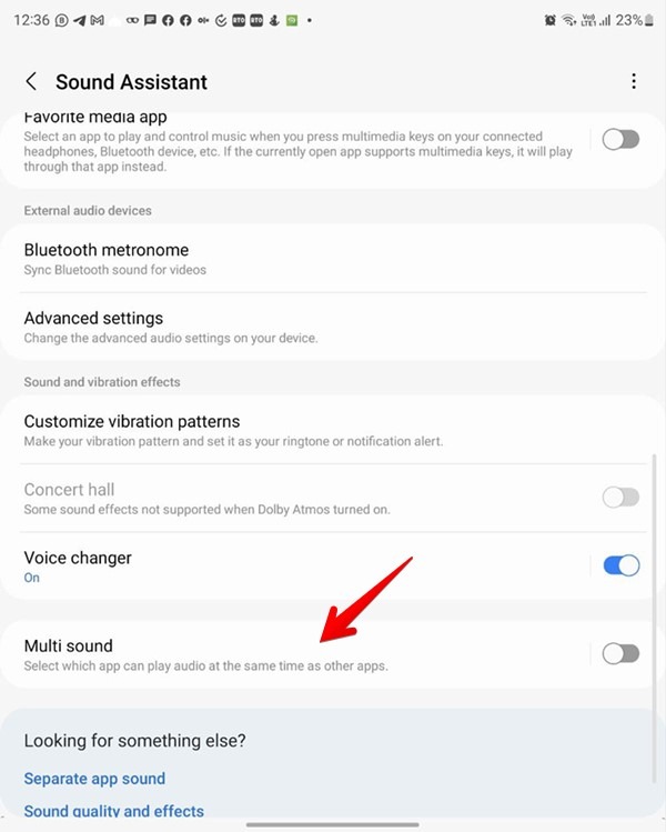 Samsung Galaxy Fold Sound Assistant Enable Multiple Apps