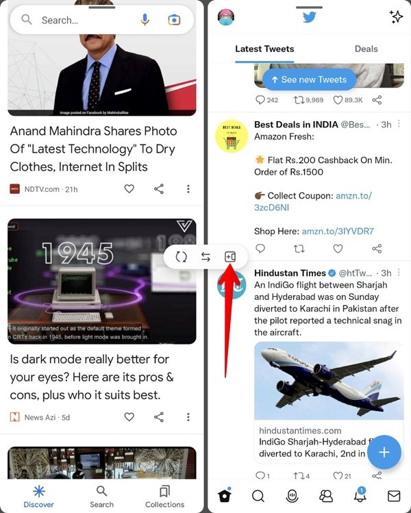 Samsung Galaxy Fold Split Screen App Pair Create