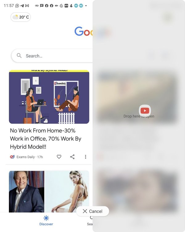 Samsung Galaxy Fold Split Screen Edge Panel Drag App