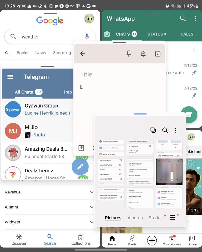 Samsung Galaxy Fold Split Screen More Than Three Apps