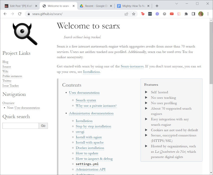 Search Engines Privacy Searx 1