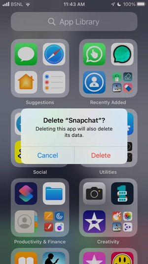Snapchat Delete Iphone Uninstall