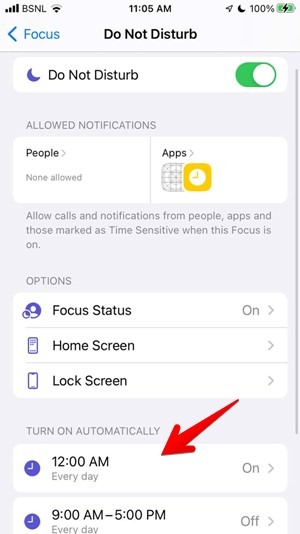 Snapchat Focus Iphone Schedule