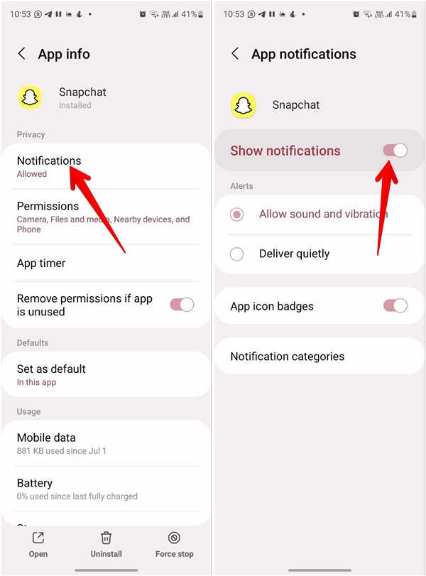 Snapchat Settings Notifications