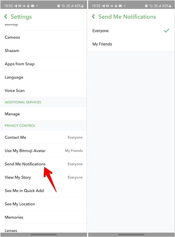 Snapchat Who Can Send Notifications