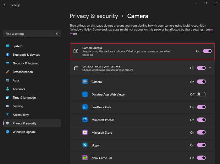 Test Your Webcam Camera Access