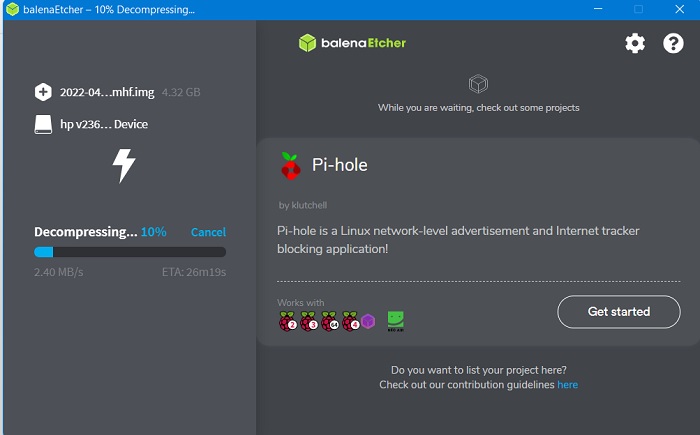 Windows Usb Bootable Balenaetcher Decompressing