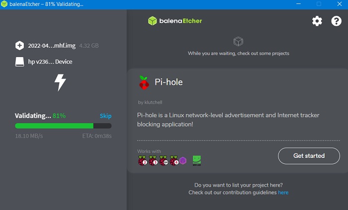 Windows Usb Bootable Balenaetcher Validating Ongoing