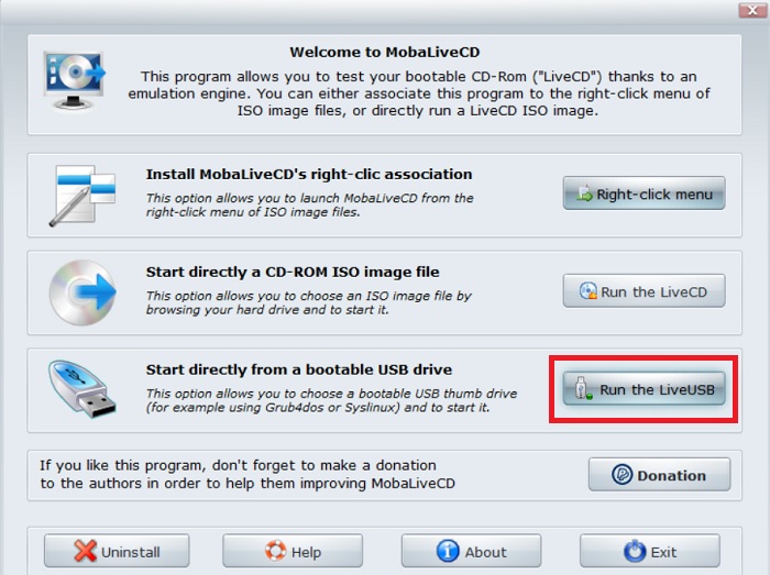 Windows Usb Bootable Mobalivecd Run Liveusb