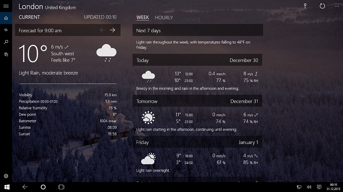 Windows Weather Apps Windows10 Forecast App Predictions 2