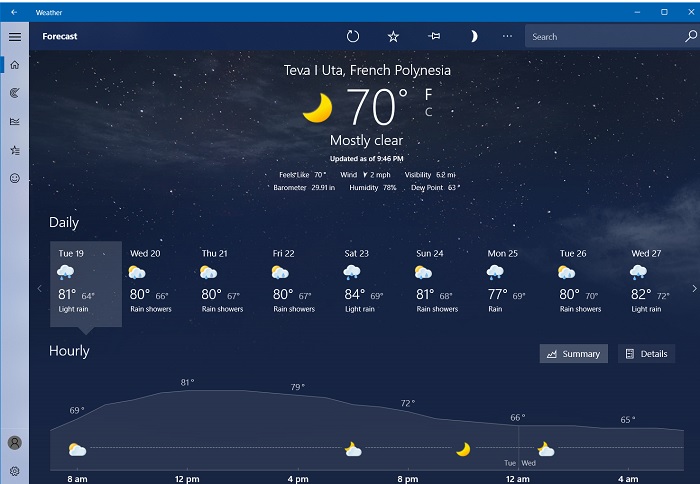 Windows Weather Apps Windows11 Default Weather App Readings