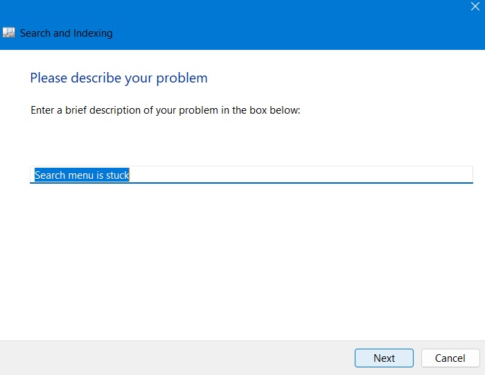 Windows11 Stuck Search And Indexing Describing Problem