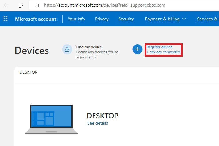 Xbox Person Bought Register Devices