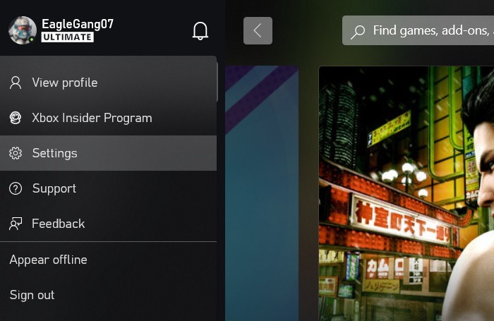 Xbox Person Bought Settings 1