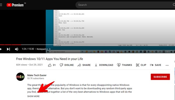 Youtube Chapter Show More Description