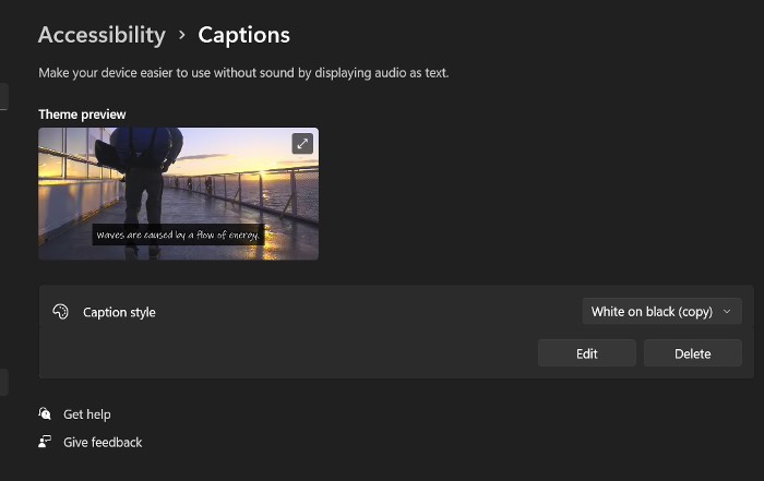 Accessibility Captions