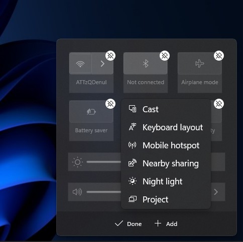 Accessibility Quick Access Customize Menu