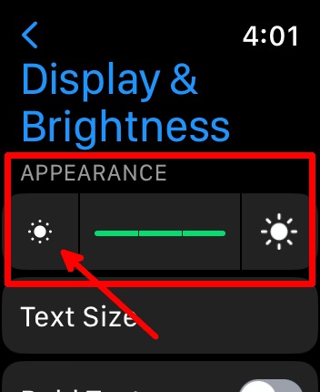 Apple Watch Battery Settings Display And Brightness Appearance