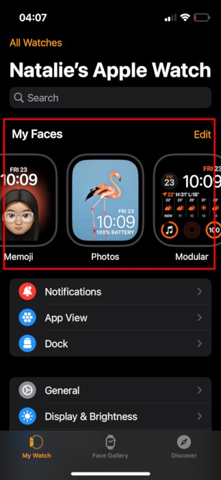 Apple Watch Battery Watch App My Faces