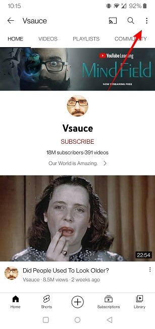 Block Channels Youtube Mobile Channel Menu