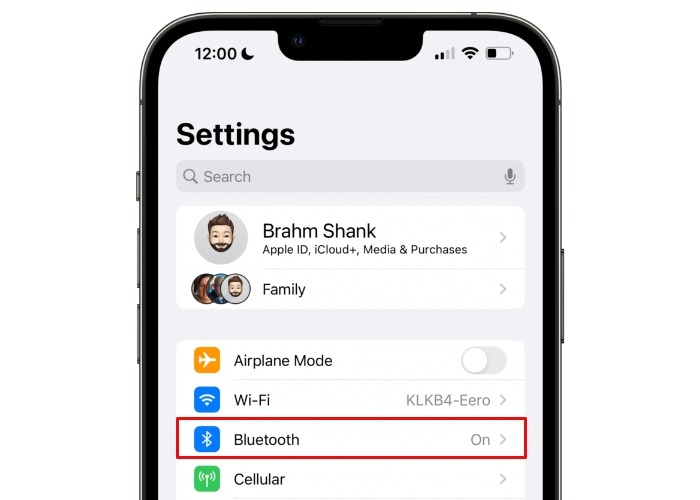 Bluetooth Settings Button