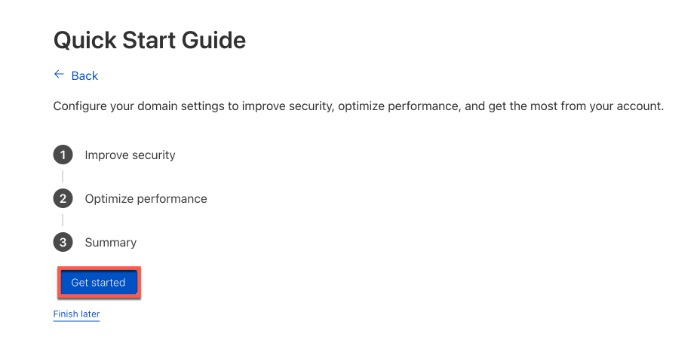 Click On Get Starteed