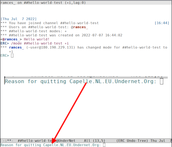 Emacs Irc 17 Undernet Server Quit Message