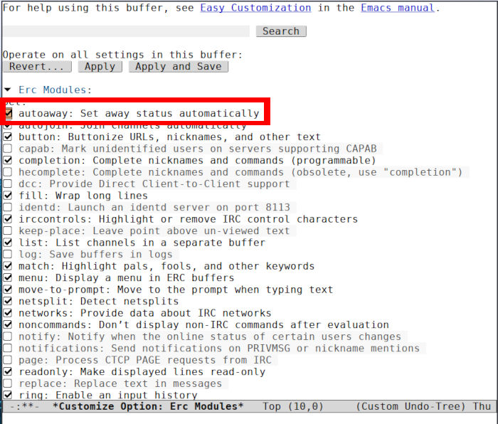 Emacs Irc 21 Enable Autoaway Module