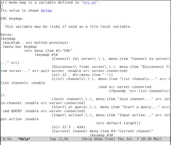 Emacs Irc 24 Erc Mode Map Help