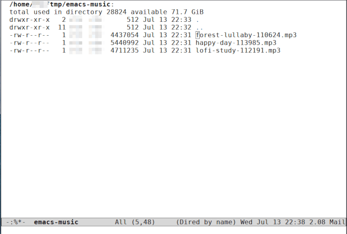 Emacs Music 09 Emms Dired Music Files 1