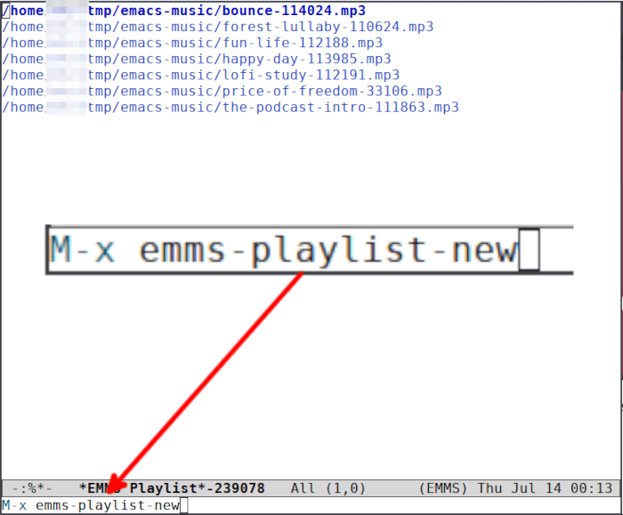 Emacs Music 16 New Playlist