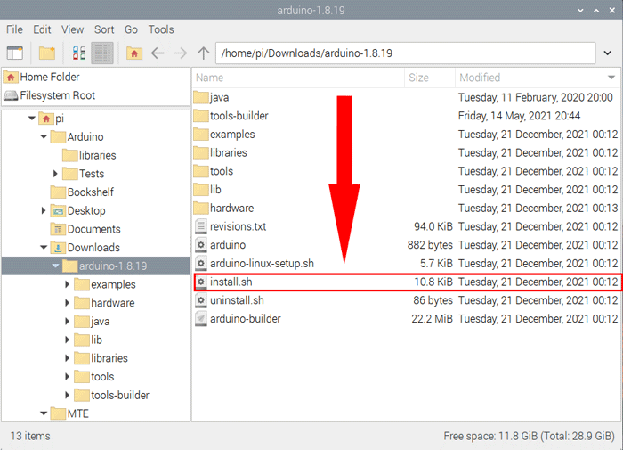 File Explorer Raspberry Pi Install Sh