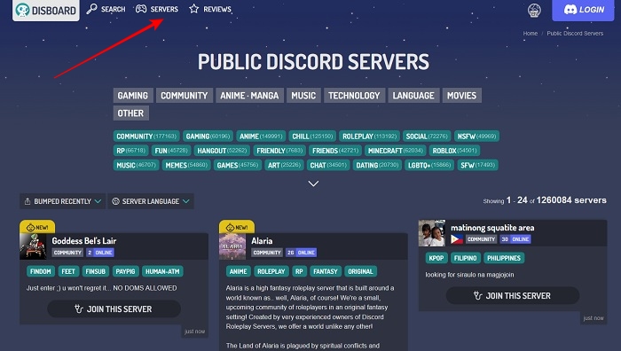 Find Discord Servers Disboard Public Servers