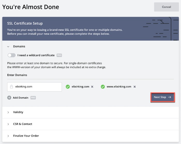 Get Free Ssl Add Domain Url