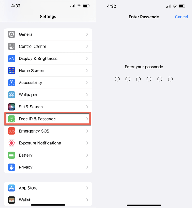 Go To Settings Face Id