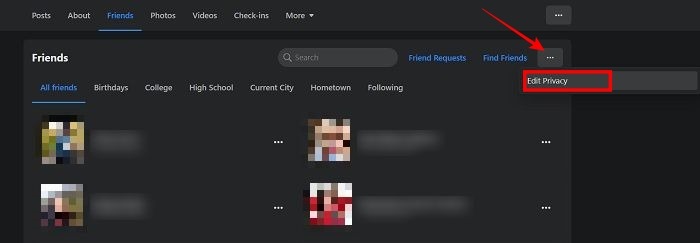 Hide Your Facebook Friends List Edit Privacy