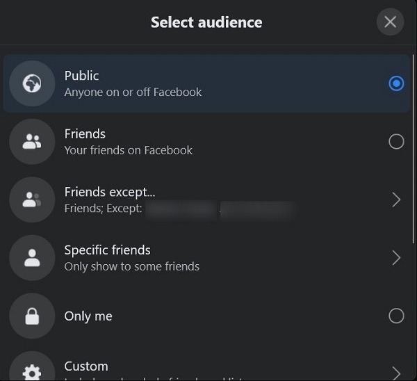 Hide Your Facebook Friends List Options Availability