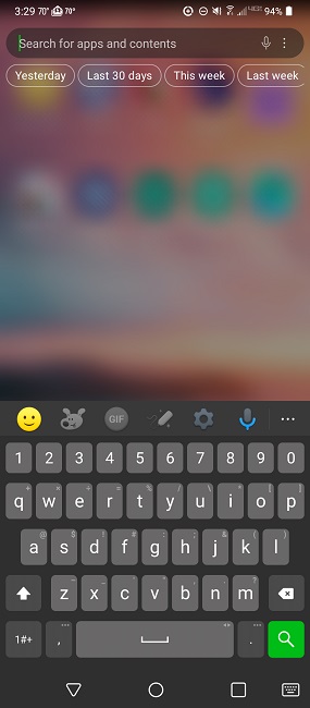 Using integrated search on Android.