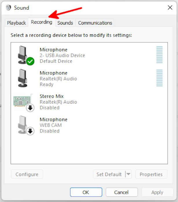 How To Fix Headset Mic Sound Properties Recording Tab