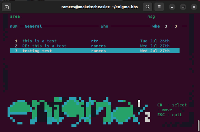 Install Enigmabbs Linux 05 Enigmabbs Message Board Sample