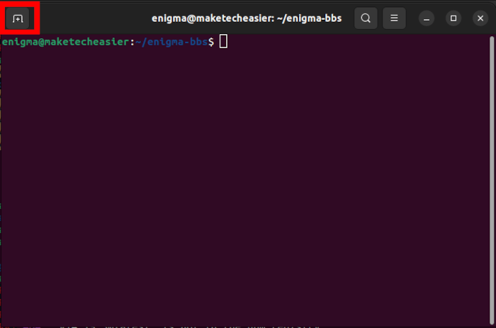 Install Enigmabbs Linux 08 Create New Terminal Tab