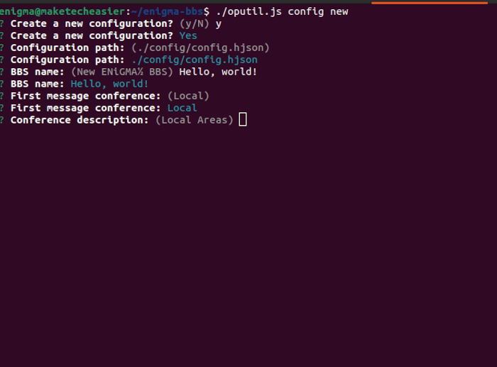 Install Enigmabbs Linux 12 New Message Conference Name