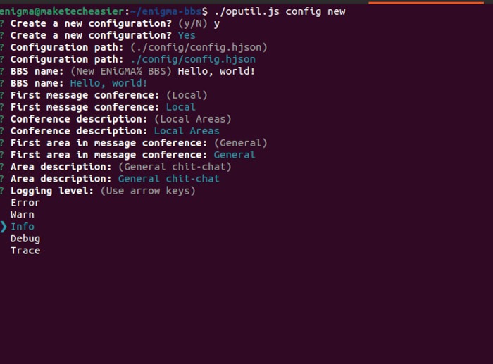 Install Enigmabbs Linux 14 Debug Level